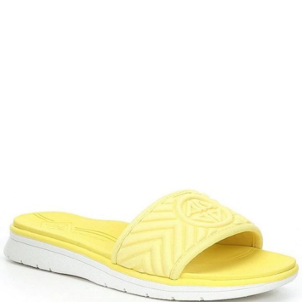 Antonio Melani Lannaii Quilted Logo Washable Slide Sandals